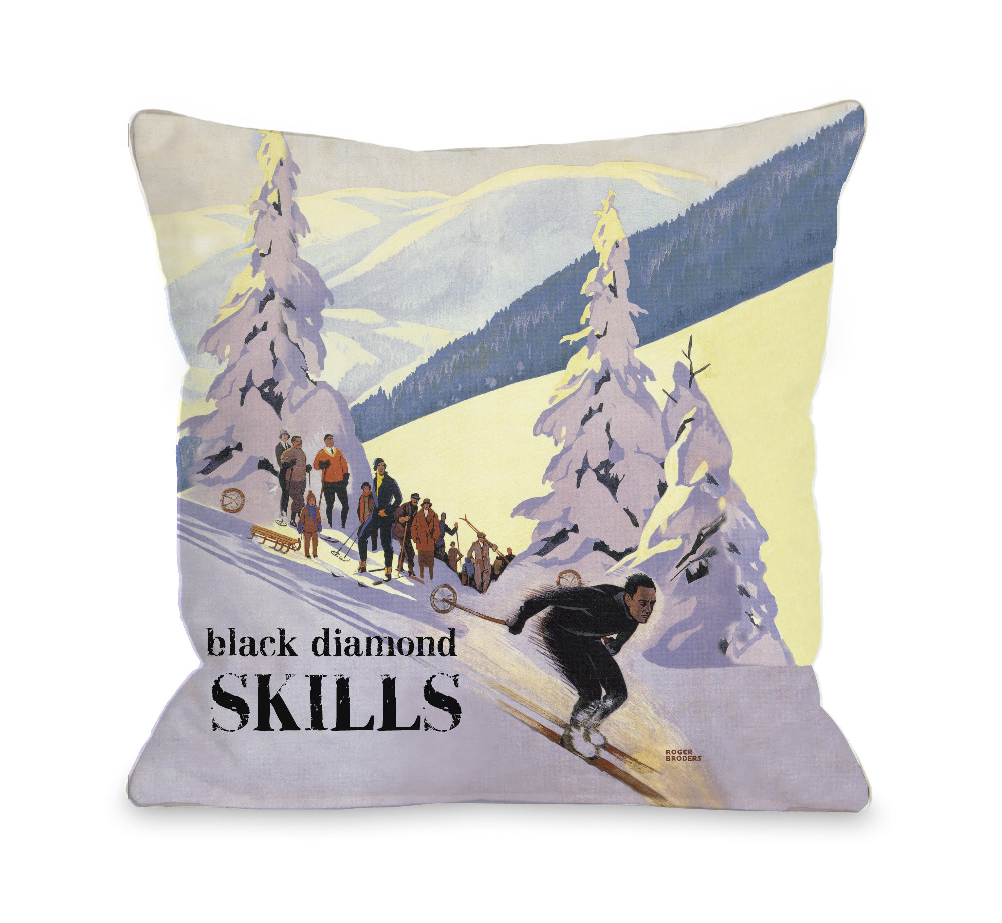 One Bella Casa Diamond Skills Vintage Ski Throw Pillow Reviews