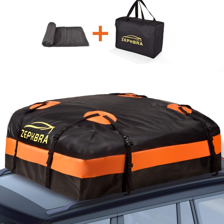 20 Cubic Feet Waterproof Car Top Carrier for Cars with/Without Racks Car Roof Bag Rooftop Cargo Carrier Bag Vehicle Cargo Carriers with Storage Bag/Anti-Slip Mat/4 Reinforced Straps/4 Door Hooks
