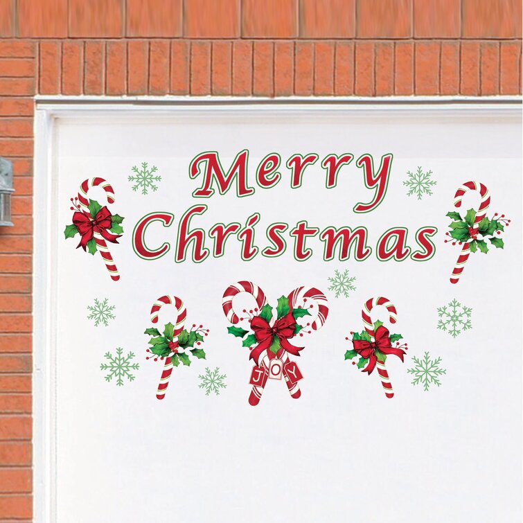 The Holiday Aisle® Christmas Candy Cane Door Mural & Reviews | Wayfair
