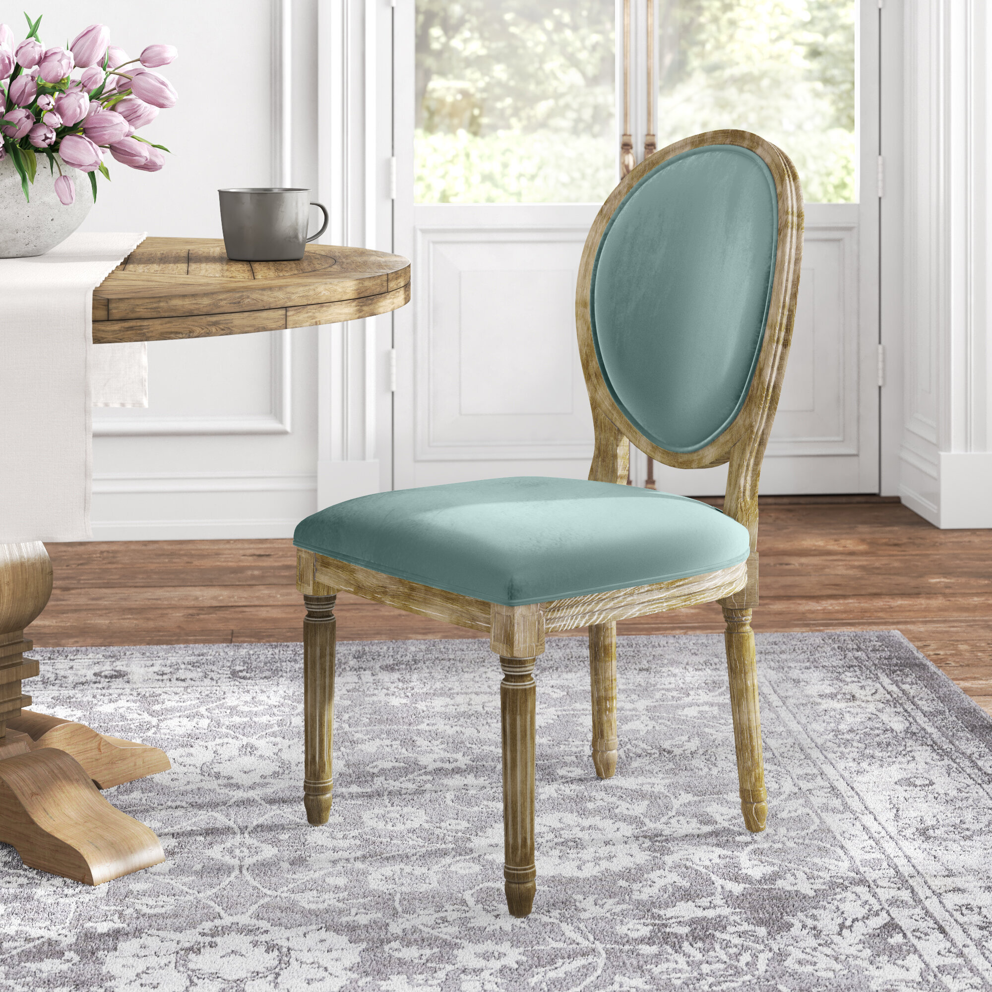 round back velvet dining chair