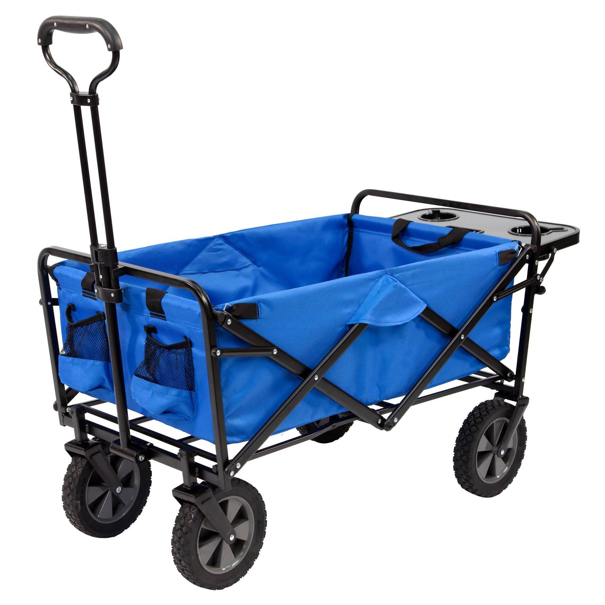 mac sports collapsible outdoor utility wagon with folding table