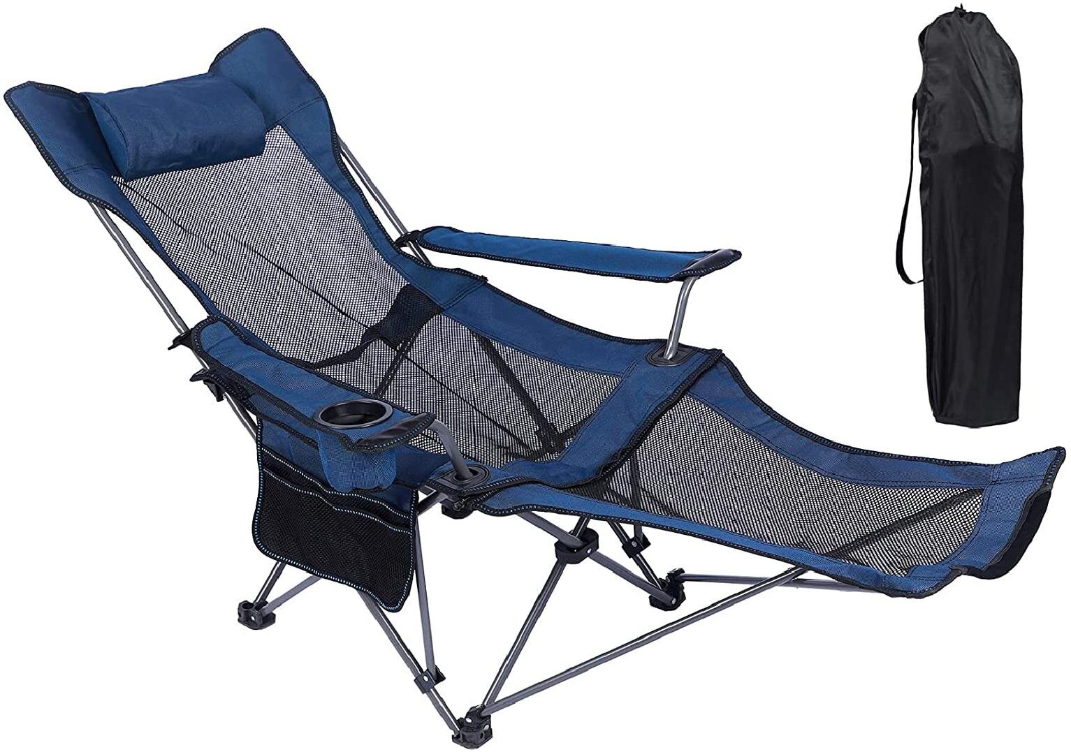 camping lounge chairs with footrest