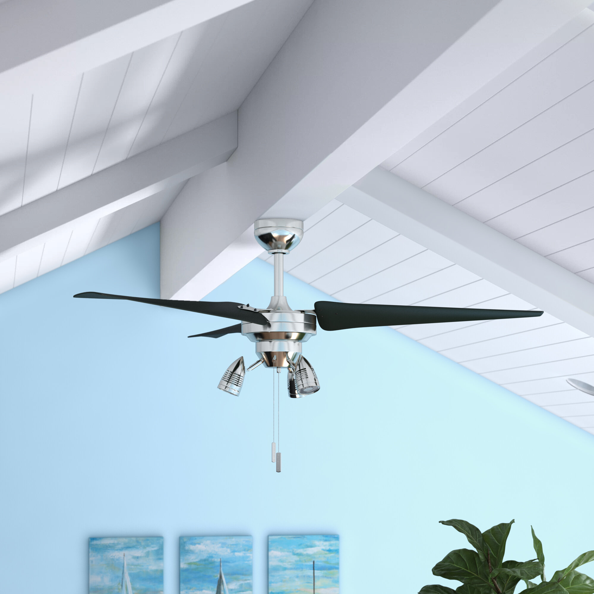 Breakwater Bay Eliseo Led Propeller Ceiling Fan With Pull Chain