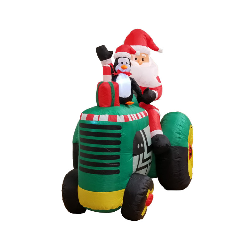 The Holiday Aisle Santa On Tractor Christmas Decoration Inflatable
