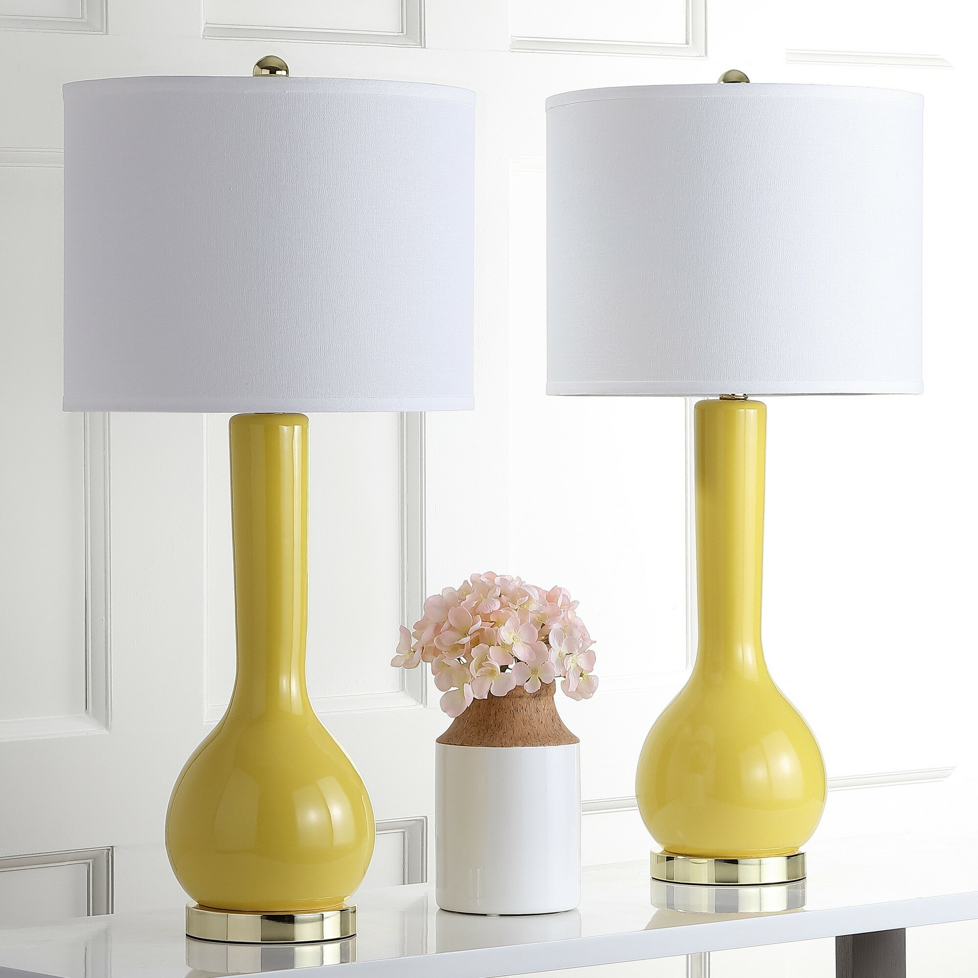 yellow bedside lamps