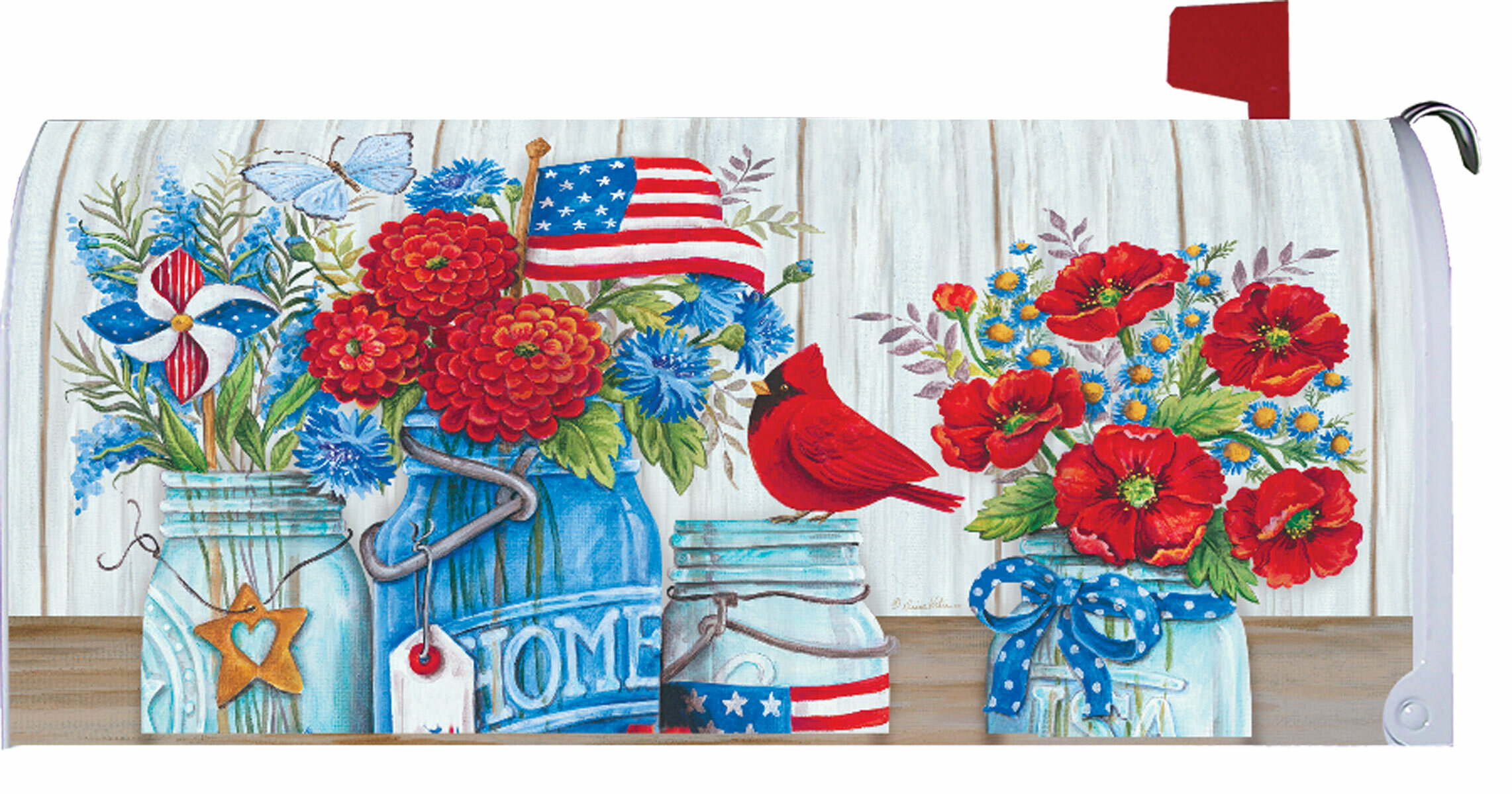 Patriotic Floral Outdoor Decor Decorative Mailbox Makeover Cover