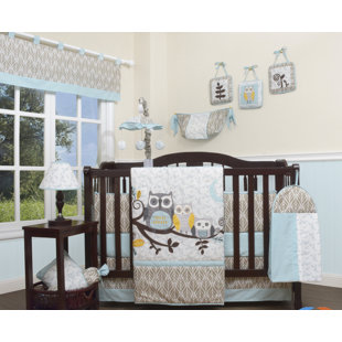 Set Bedding Crib Baby 3 Piece Nursery Girl Infant Boy Darling Owl Tootsie Gift 