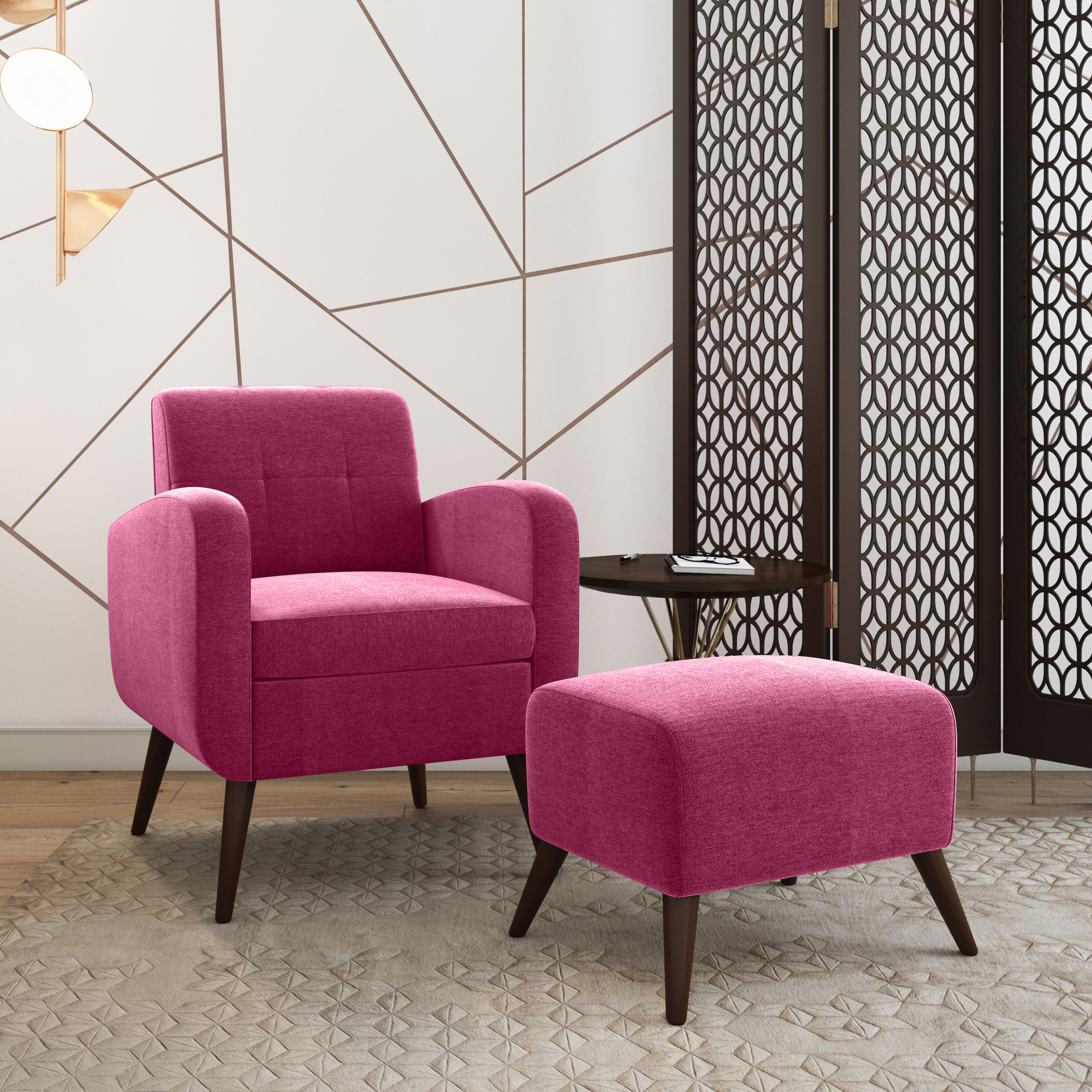 light pink accent chair