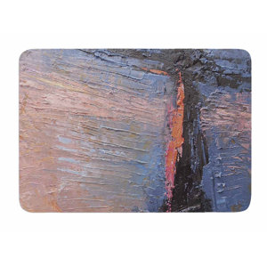 Coral and Blue by Carol Schiff Bath Mat