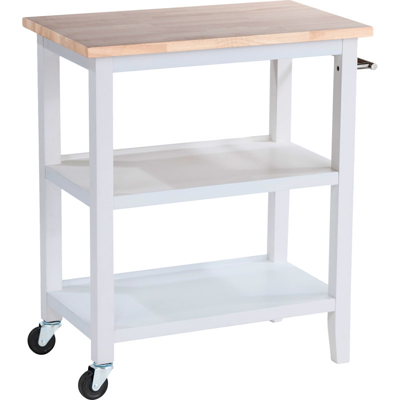 Raabe Kitchen Cart with Wood Top