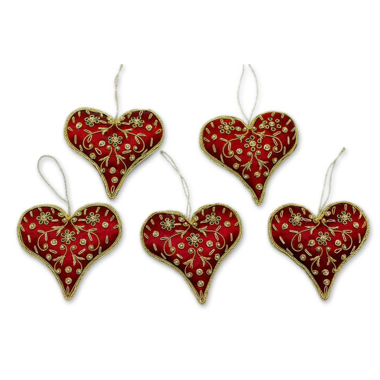Hand Crafted Beaded Heart Ornament