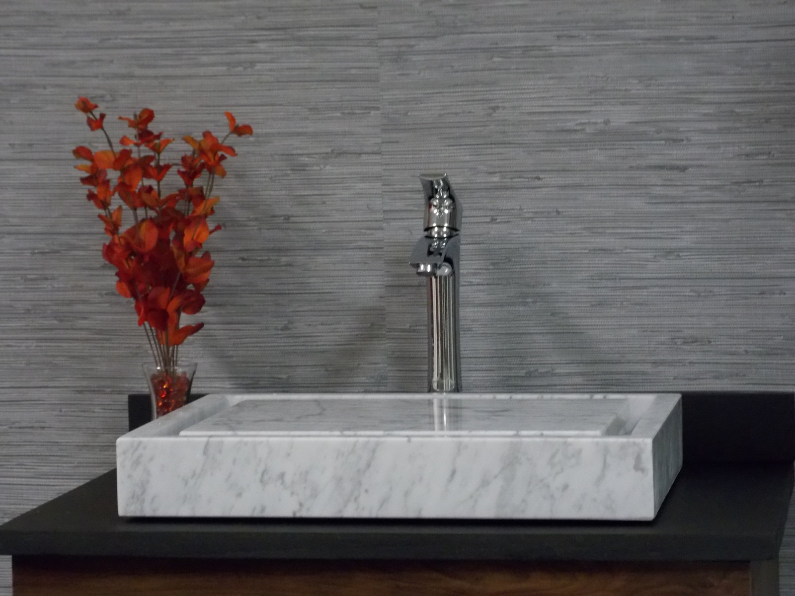 Edenbath Infinity Pool Carrara Marble Rectangular Vessel Bathroom Edenbath Infinity Pool Carrara Marble