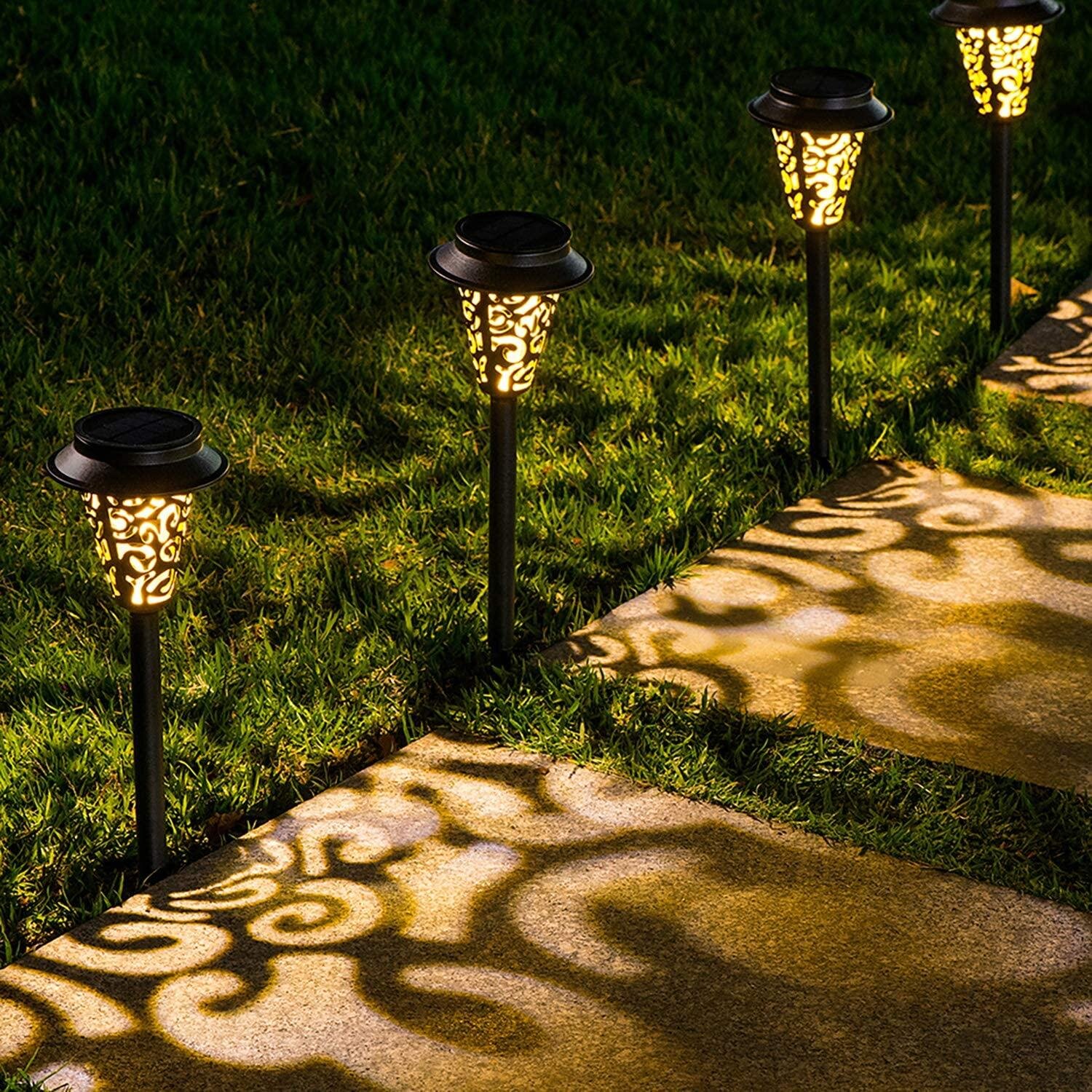 OUTDOOR SOLAR LED PATHWAY LIGHTS Walkway Garden Landscape Path Lighting 6-PACK 