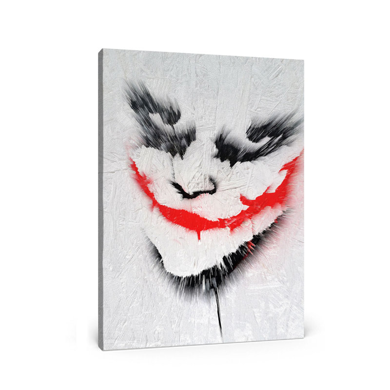 East Urban Home Joker Face On Chipboard Art Print On Canvas