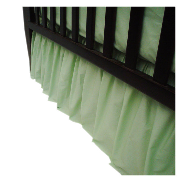 Green Baby Doll Lodge Collection Round Crib Skirt/Dust Ruffle in Green 