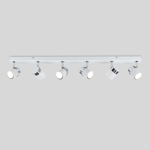 Modern Industrial Style Matt Black & Chrome Adjustable 3 Way Ceiling Spotlight Bar 