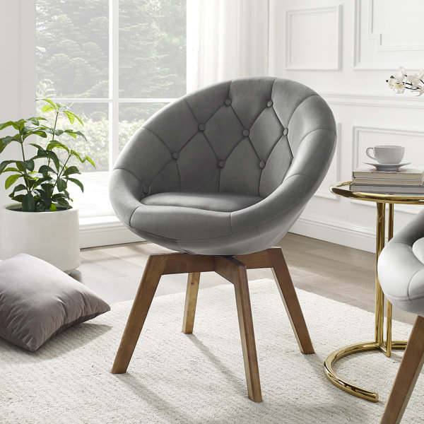 round tufted swivel chair