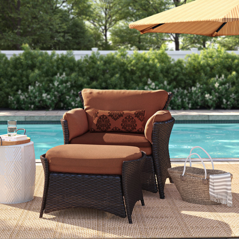 Sol 72 Outdoor Asherman 2 Piece Deep Seating Patio Chair With Cushions And Ottoman Reviews Wayfair