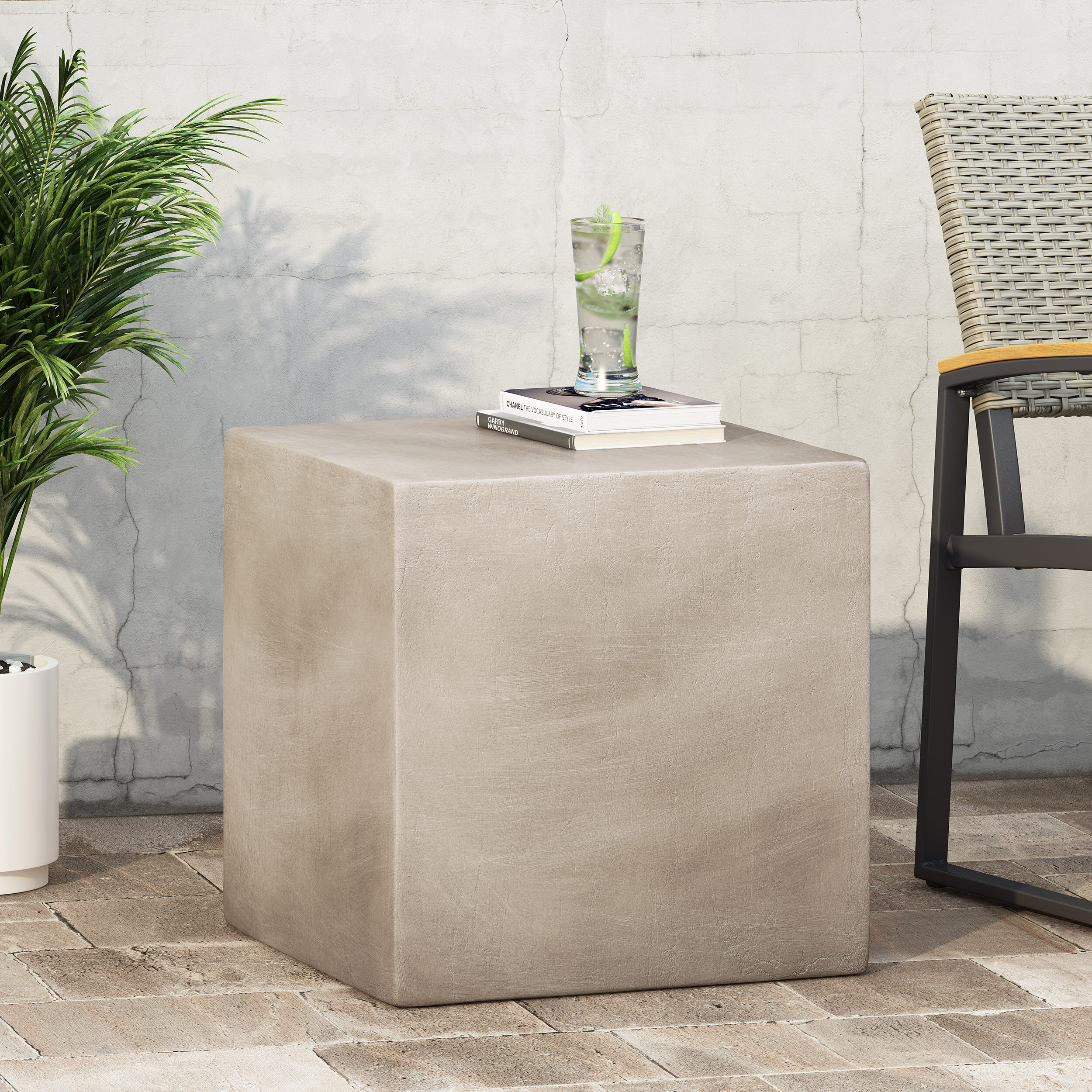 cube concrete side table