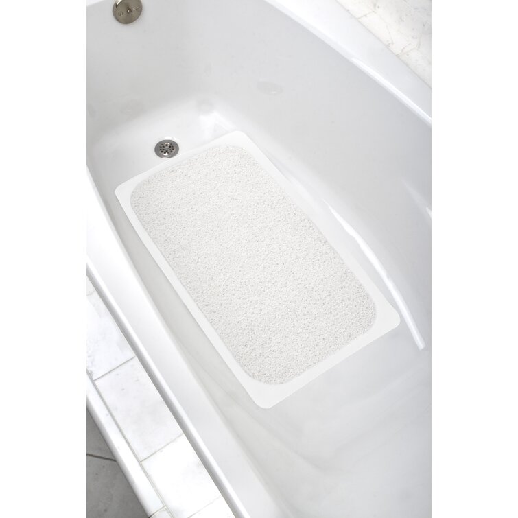 Softee Shower And Bath Mats White Cushioned Non Slip Suction Cups Textured Vinyl 