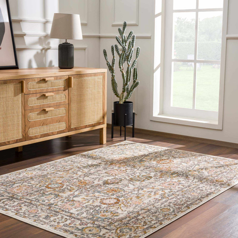 Cyenthia Oriental Machine Woven Polypropylene Area Rug in Brown Rug Size: Rectangle 6'7" x 9'