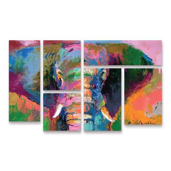 East Urban Home Elephant 2 Acrylic Painting Print Multi Piece Image On Wrapped Canvas Wayfair