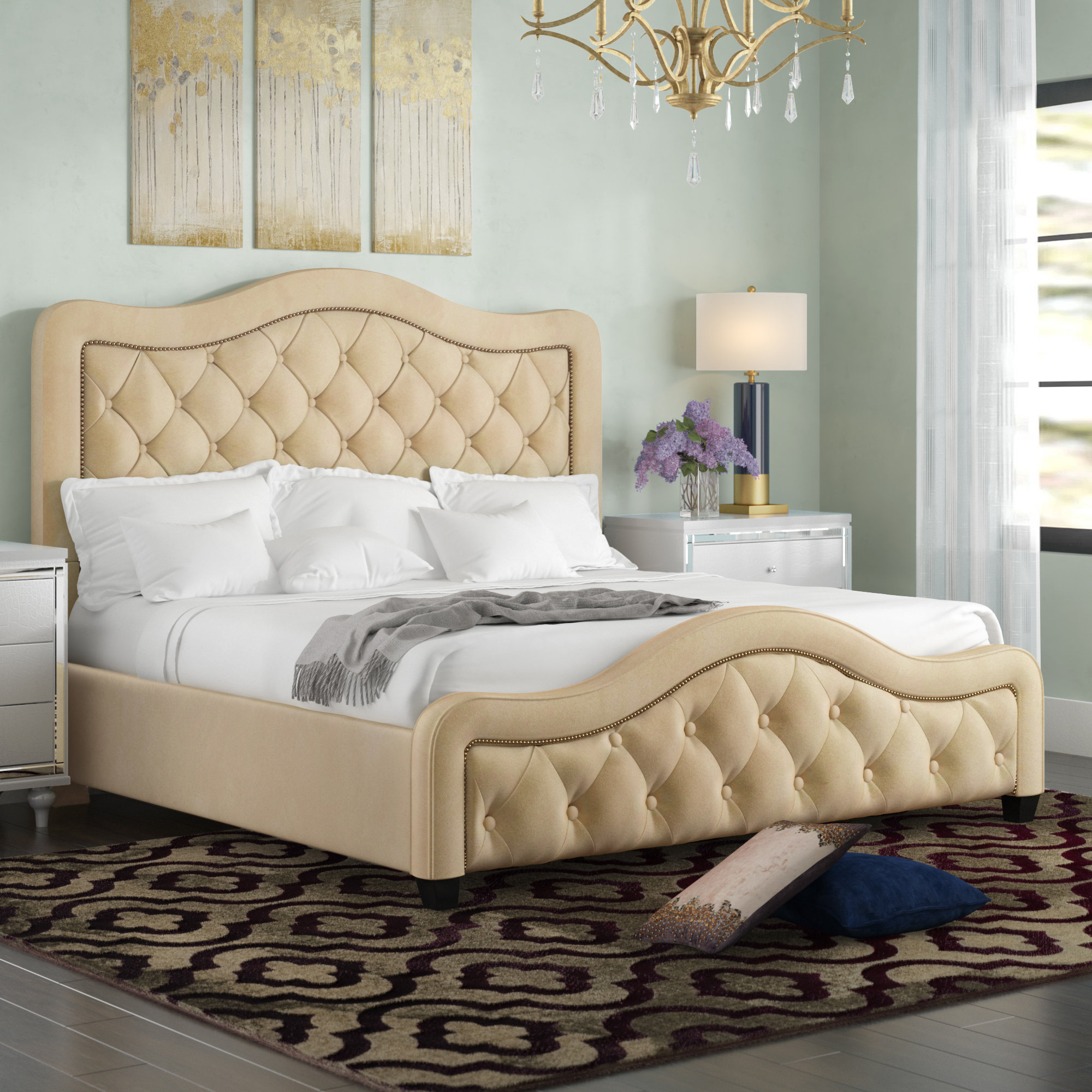 Alcott Hill Amoll King Upholstered Standard Bed Wayfair