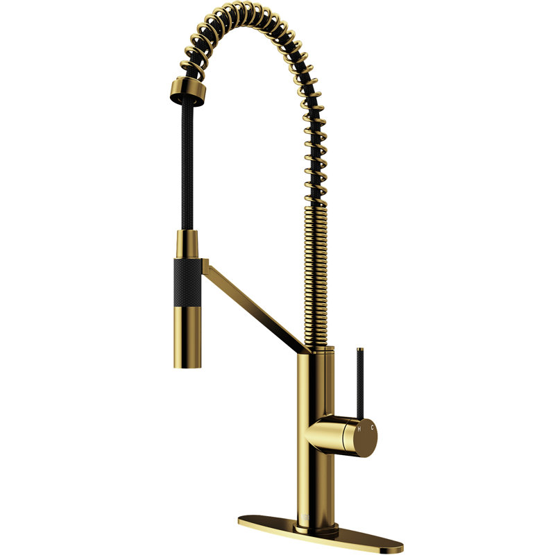 Livingston Magnetic Pull Down Single Handle Kitchen Faucet With Deck Plate Reviews Allmodern