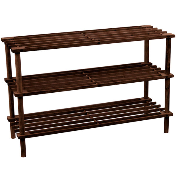Bali 4 Tier Shoe Stand Rack Dark Oak Shoes Shelf Wood Storage