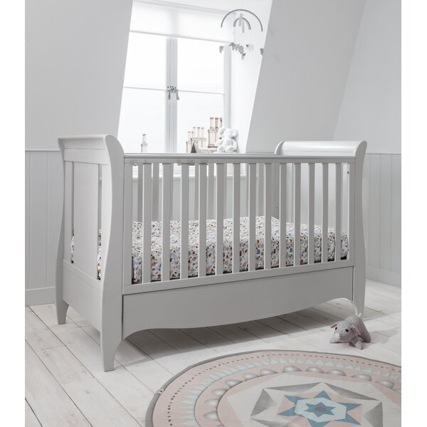 Tutti Bambini Siena Wooden Cot Bed 3 in 1 Convertible Baby Cot Bed and Toddler Bed in in Stylish White and Beech 