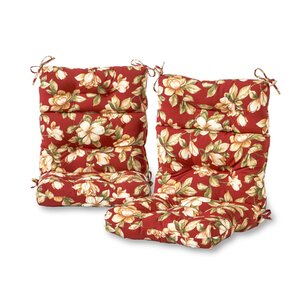 Roma Floral High Back Outdoor Lounge Chair Cushion (Set of 2)