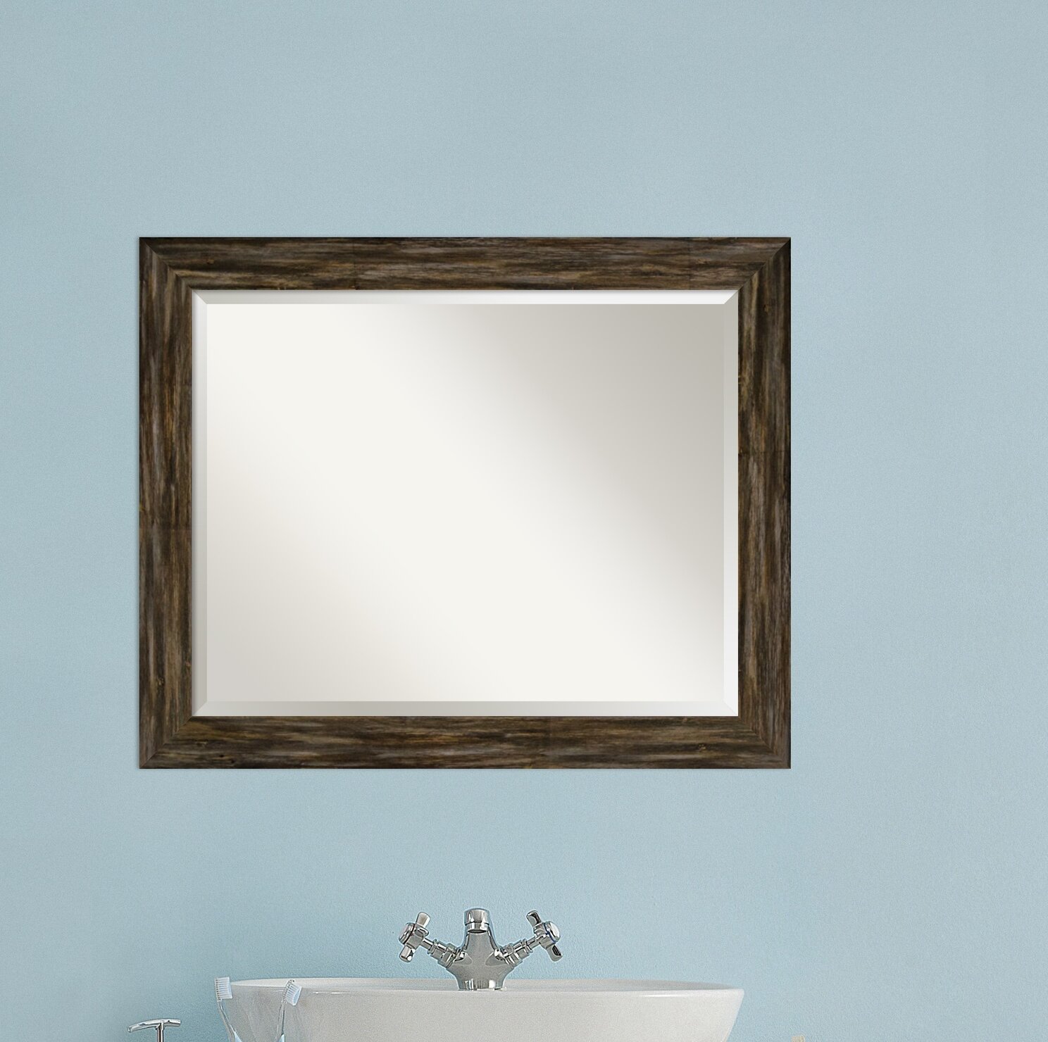 Amanti Art Fencepost Brown Narrow Rustic Bathroom Vanity Mirror Reviews Wayfair