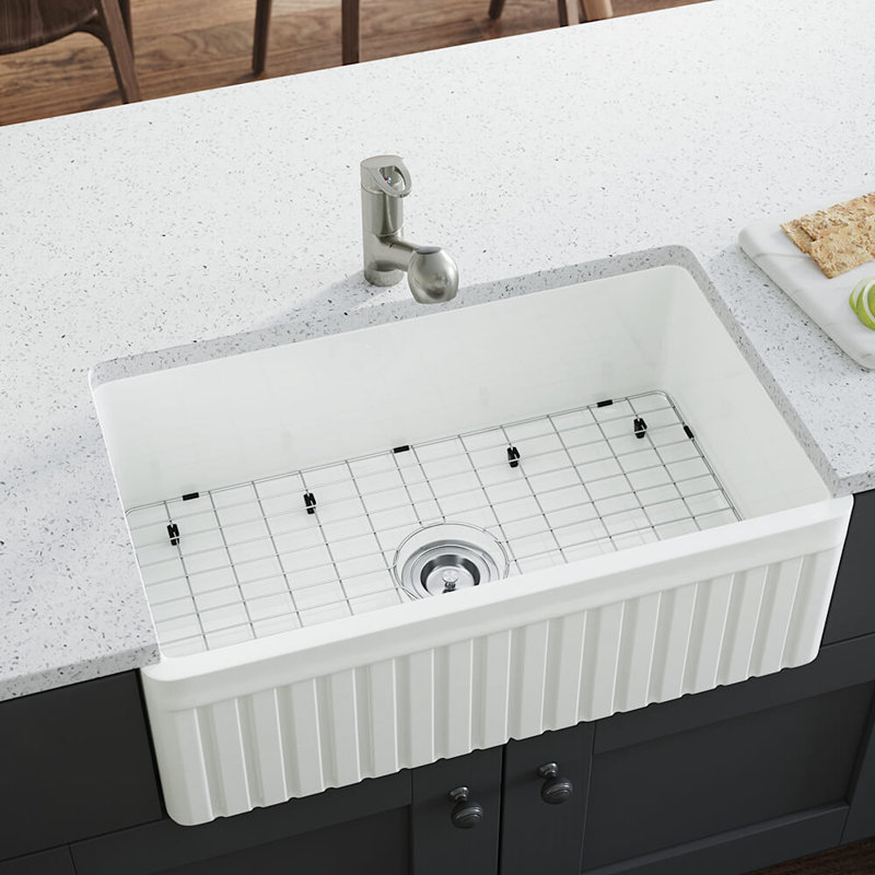 Mrdirect Fireclay 29 88 L X 17 88 W Farmhouse Apron Kitchen Sink