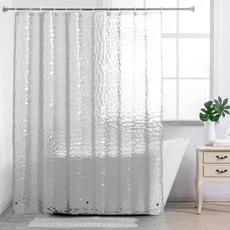 Bathroom Shower Curtains Plastic with Magnets Weighted Waterproof Heavy Duty Shower Liner EVA 10 Gauge 72 72 12 Shower Curtain Hooks Included PVC Free Teal Shower Liners Shower Curtain Liner Teal