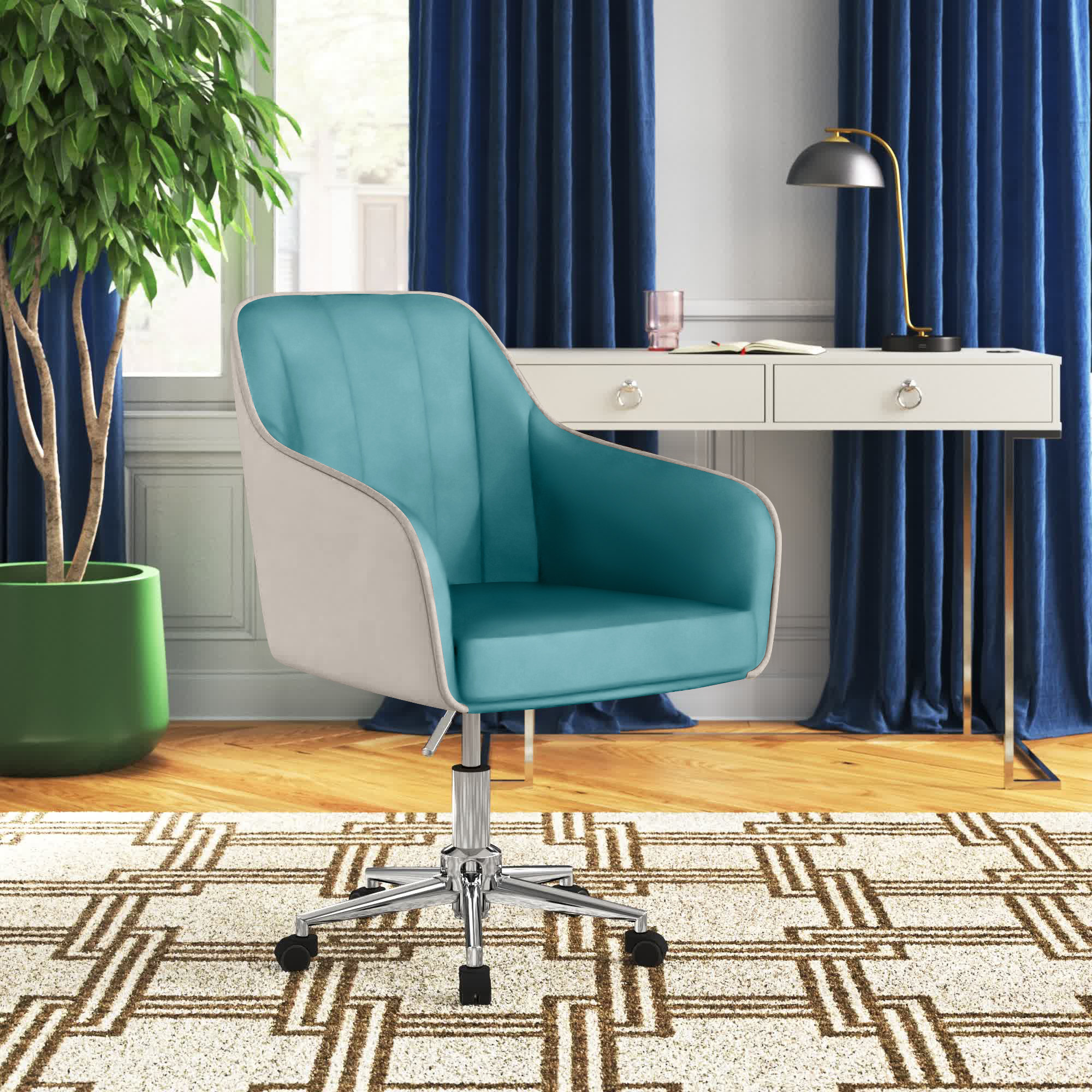 Etta Avenue™ Francesca Velvet Cute Task Chair & Reviews | Wayfair