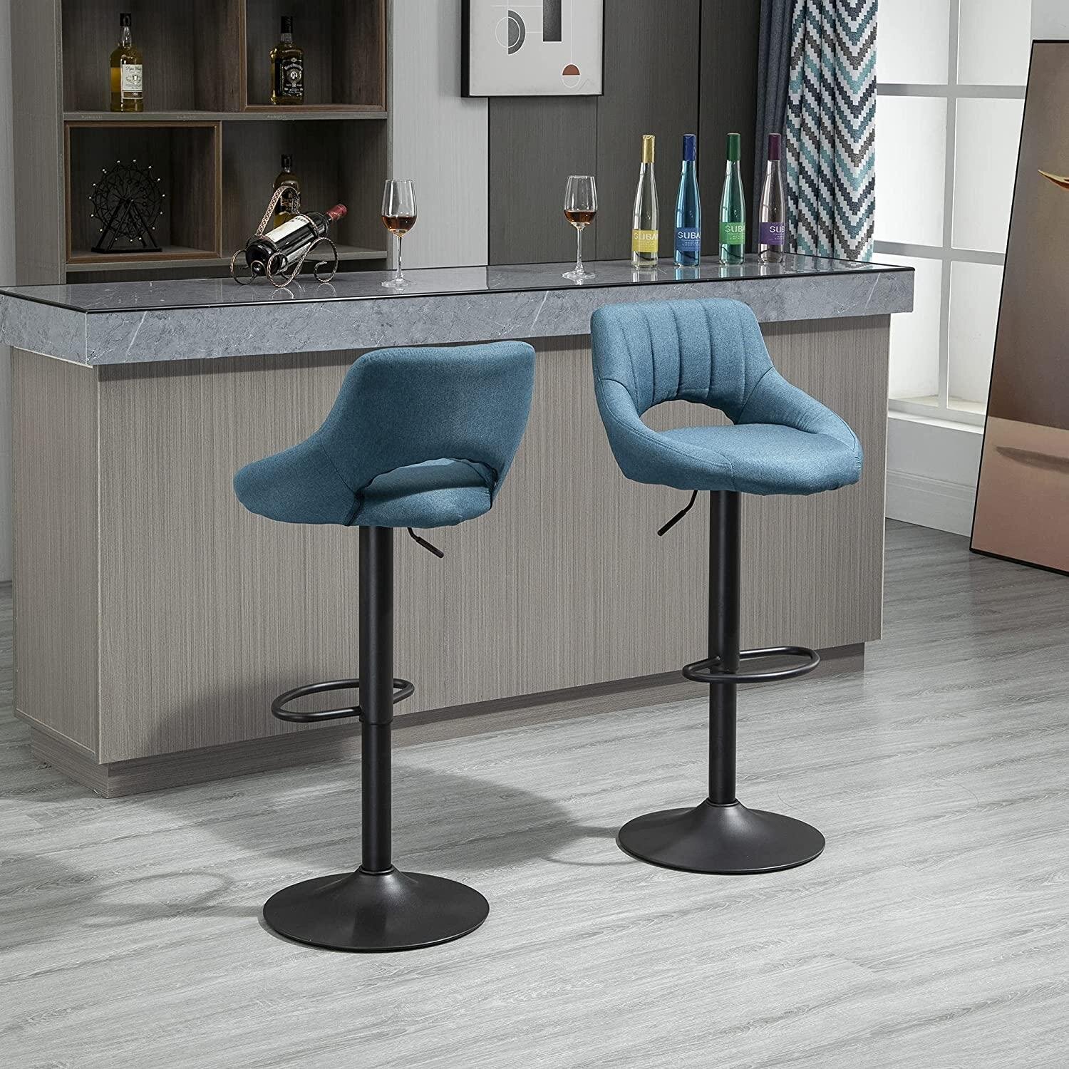 Latitude Run Modern Bar Stools Set Of 2 Swivel Bar Height Barstools Chairs With Adjustable Height