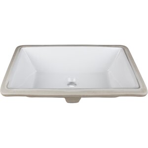 Ceramic Rectangular Undermount Bathroom Sink