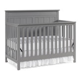 light grey baby crib