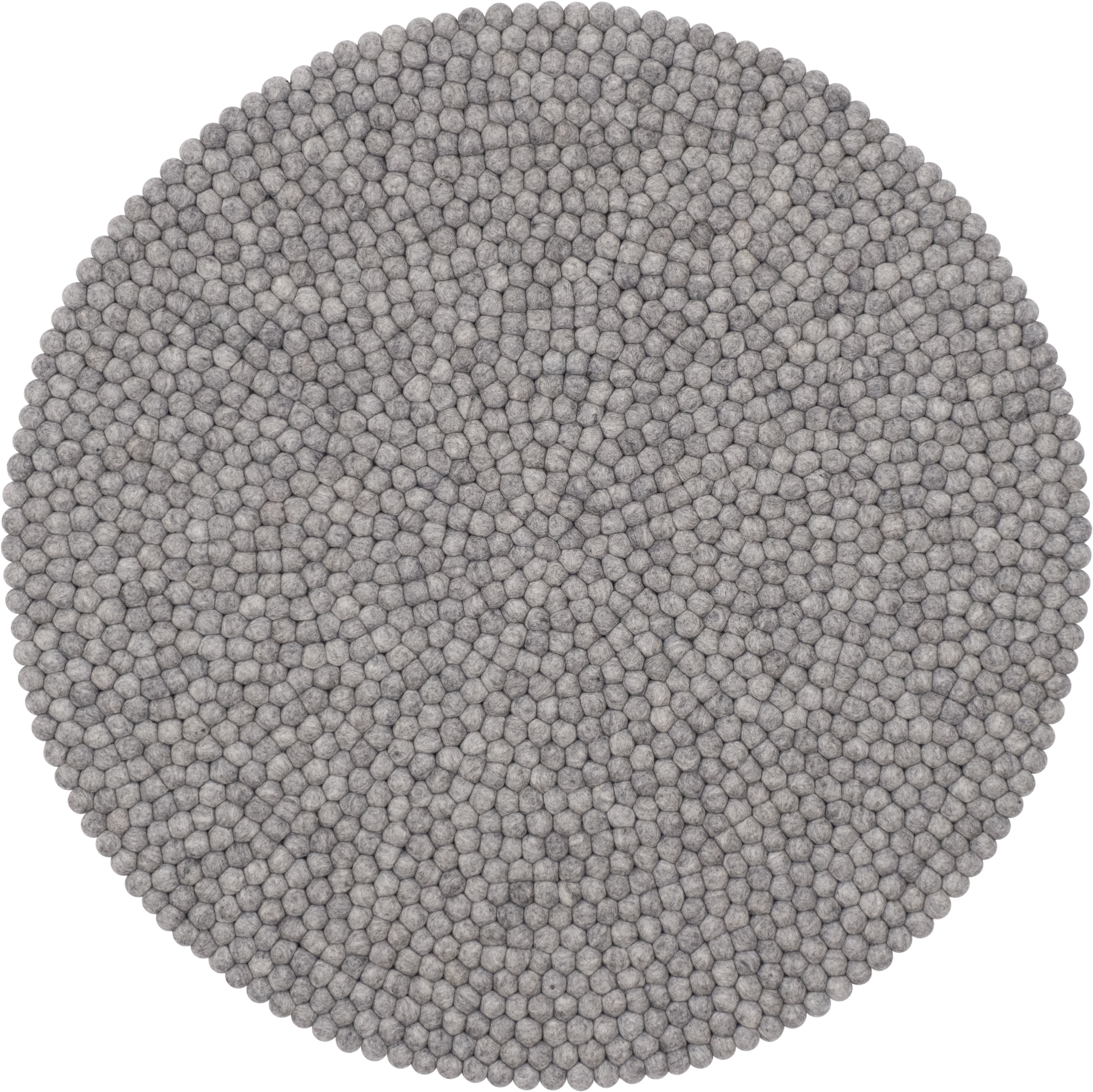 Myfelt Handgefertigter Filzkugel Teppich Carl In Grau