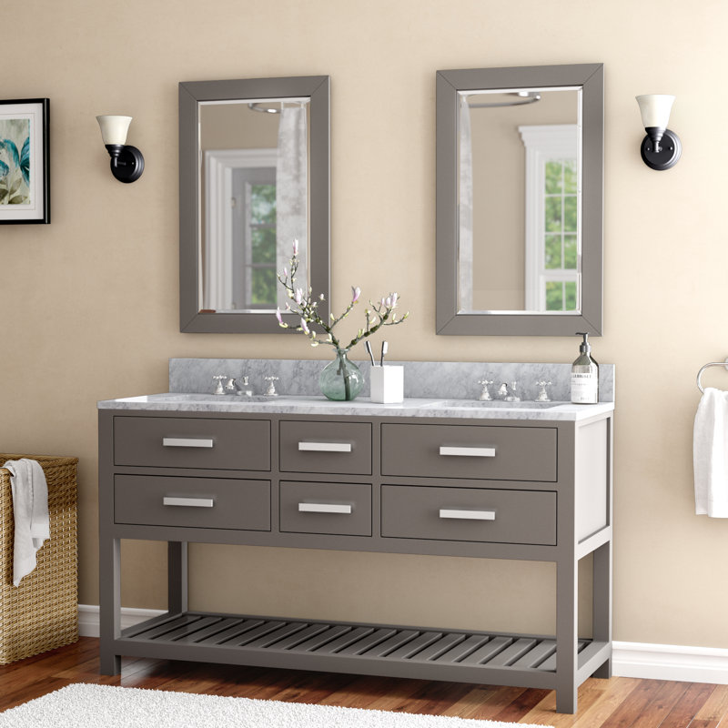 Andover Mills Berghoff 60 Double Sink Bathroom Vanity Set With Andover Mills Berghoff 60 Double Sink