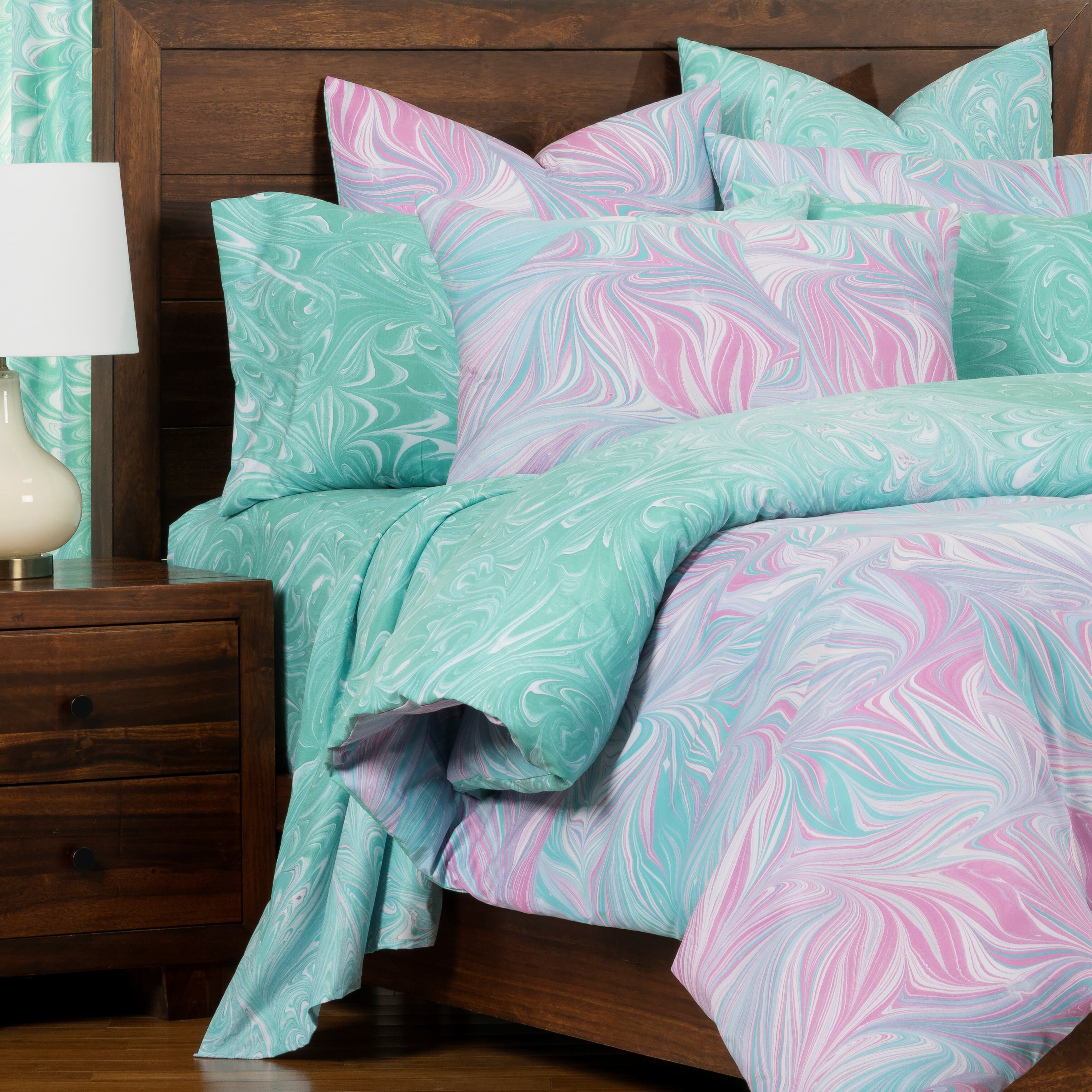 The Art Of Marbling Verona Marbled Reversible Cal King Size Duvet Reversible Cal King Size Duvet