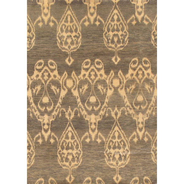 Pasargad Elegance Ikat Hand Knotted Wool Brown Beige Area Rug Wayfair