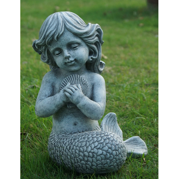 Hi Line Gift Ltd Mermaid Kneeling And Holding Shell Statue Reviews Wayfair