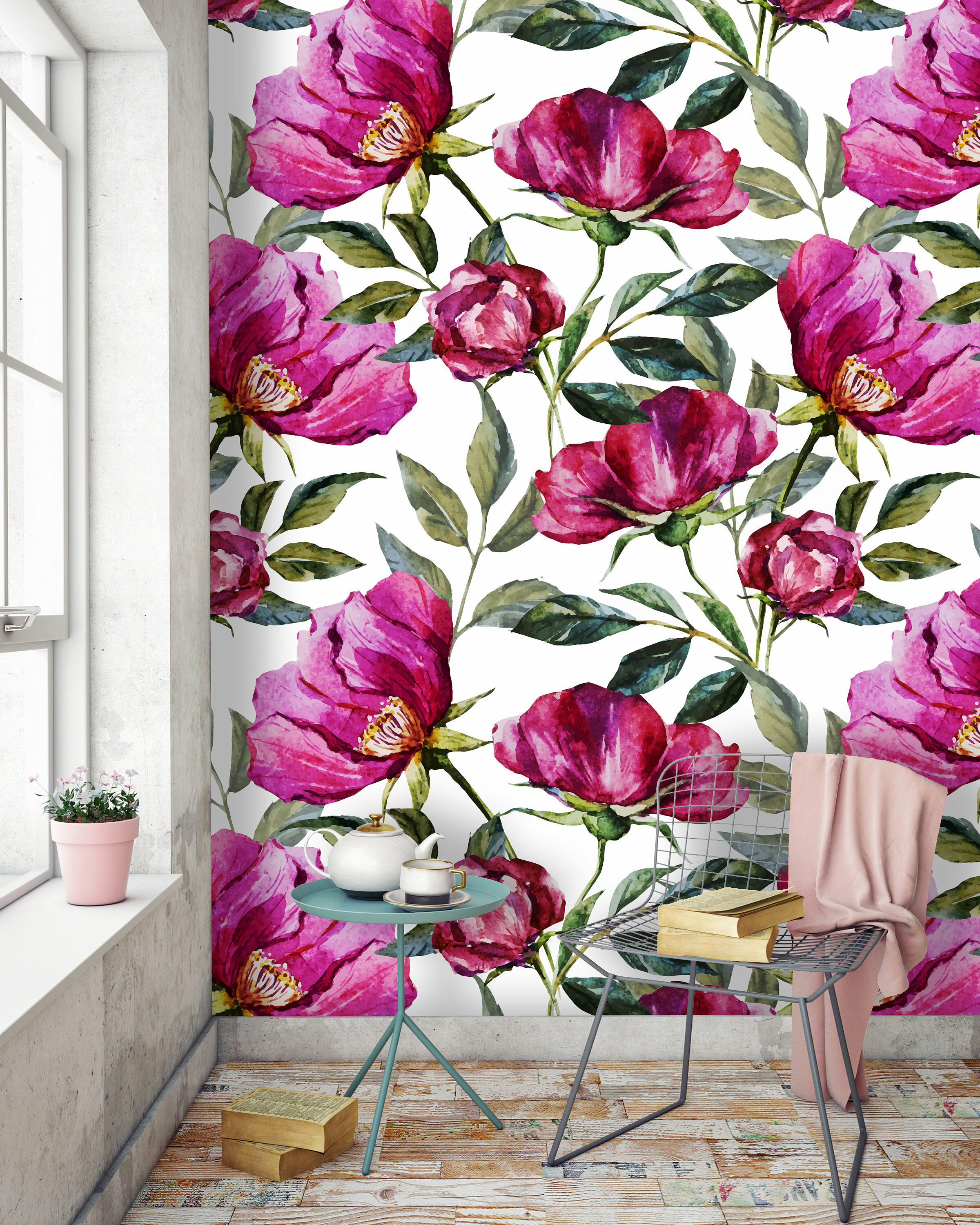 House of Hampton® Colvin Peel & Stick Floral Wallpaper & Reviews | Wayfair