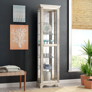 Go to store & view more images Beachcrest Home Davie Weathered Standard Curio Cabinet