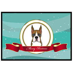 Boxer Merry Christmas Doormat