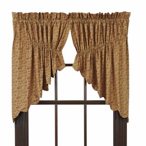 Aurore Scalloped Lined Prairie Curtain Valance (Set of 2)