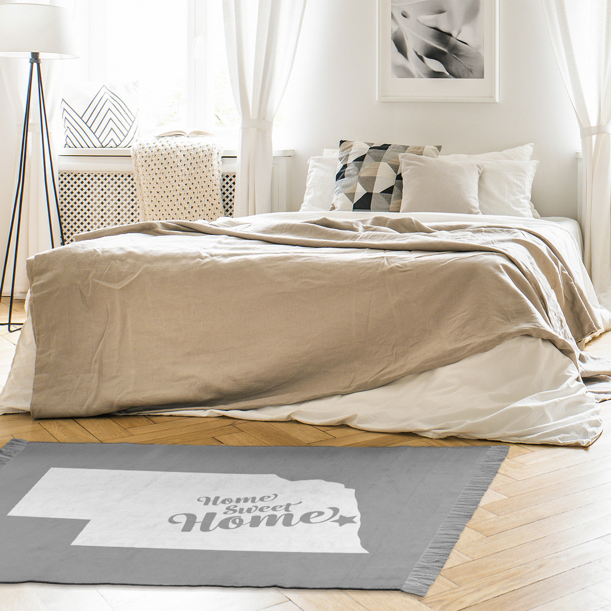 East Urban Home Home Sweet Omaha Grey Area Rug Wayfair