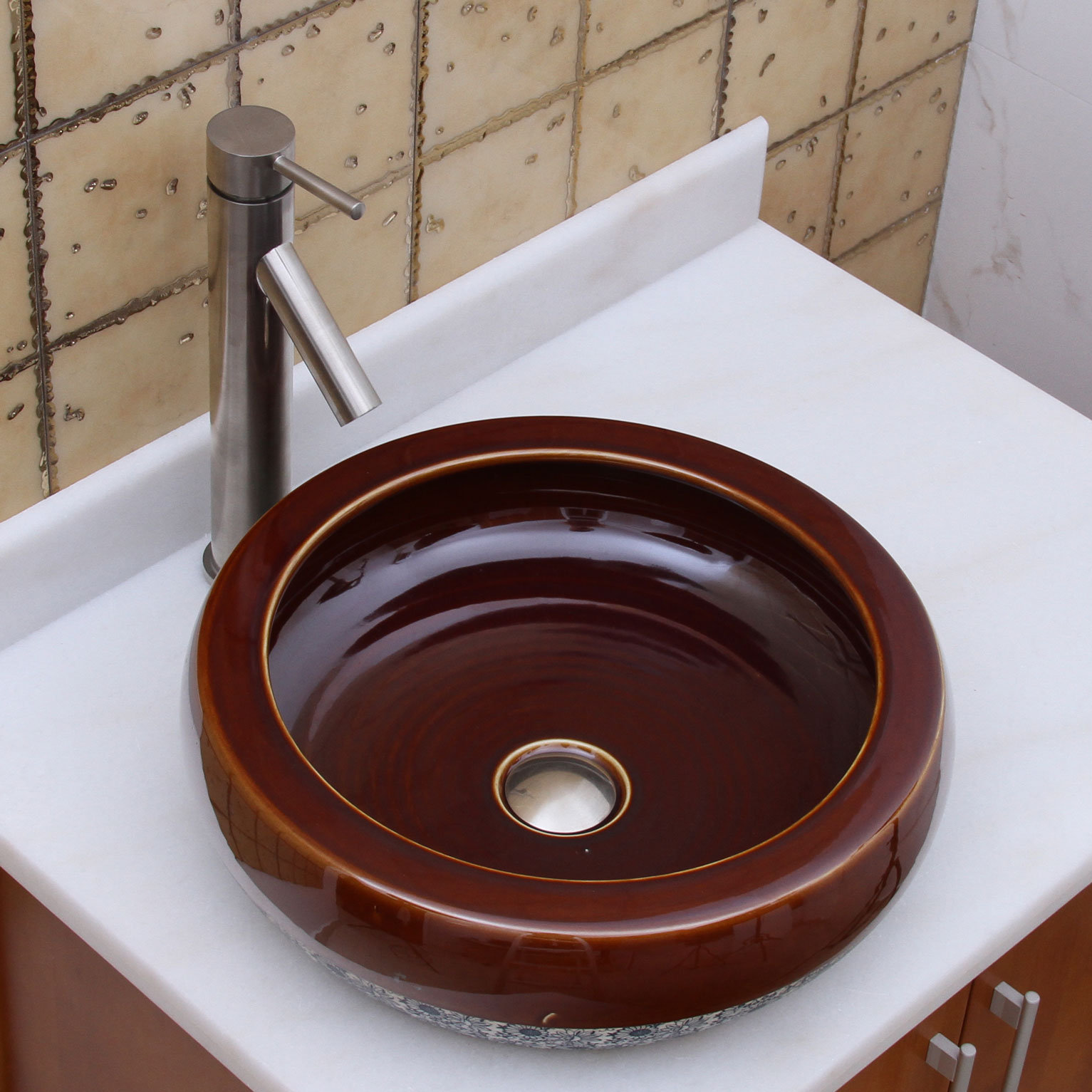 Elimaxs Elite Ceramic Circular Vessel Bathroom Sink Wayfair