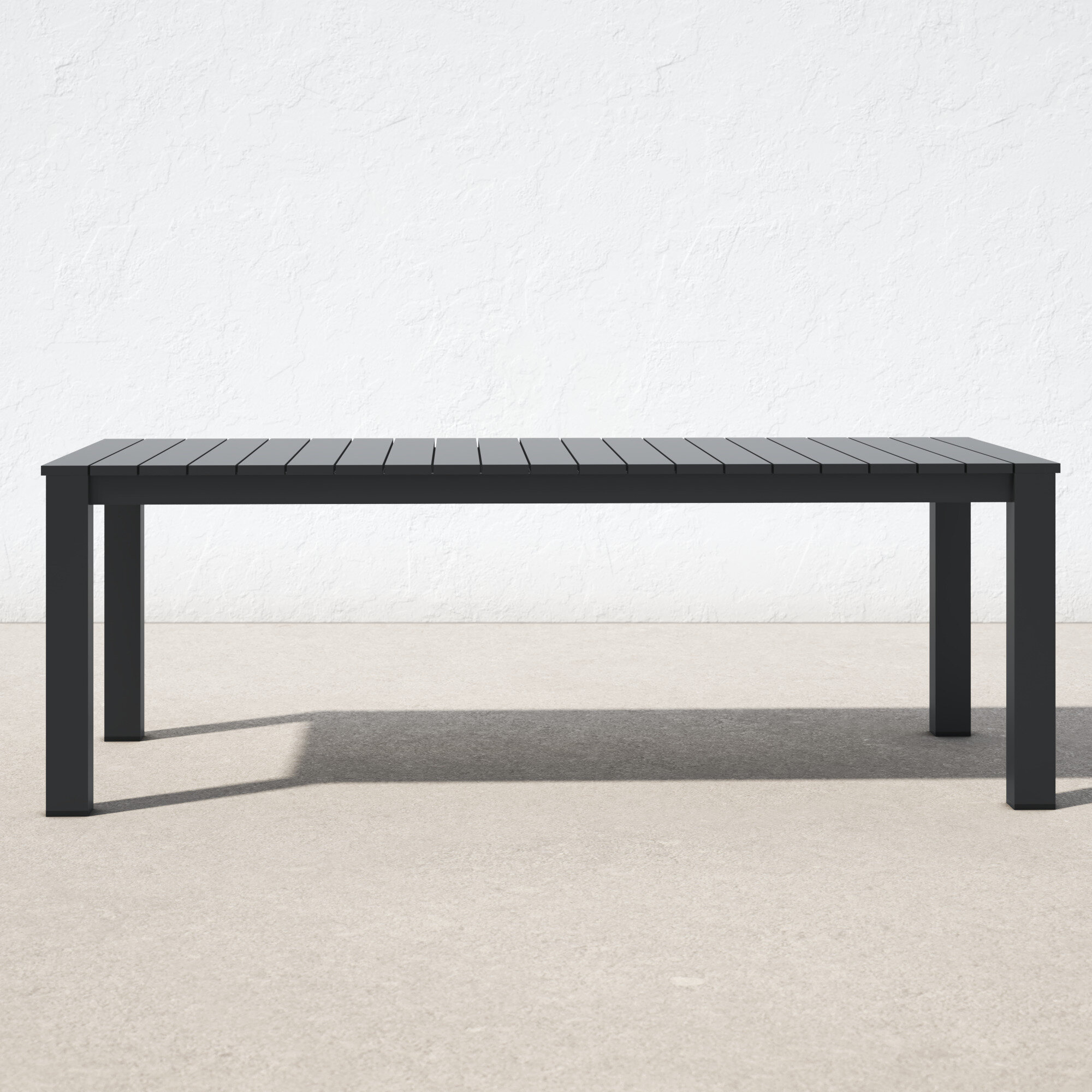 black iron outdoor dining table